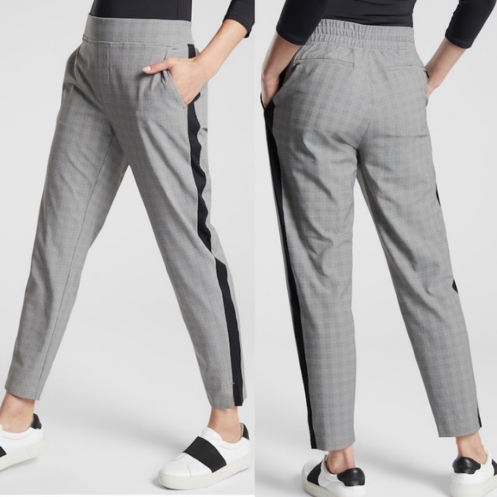 Athleta Brooklyn Ankle Pant Houndstooth Plaid size 4